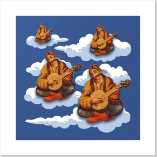 Cossack Mamai on a cloud Posters and Art